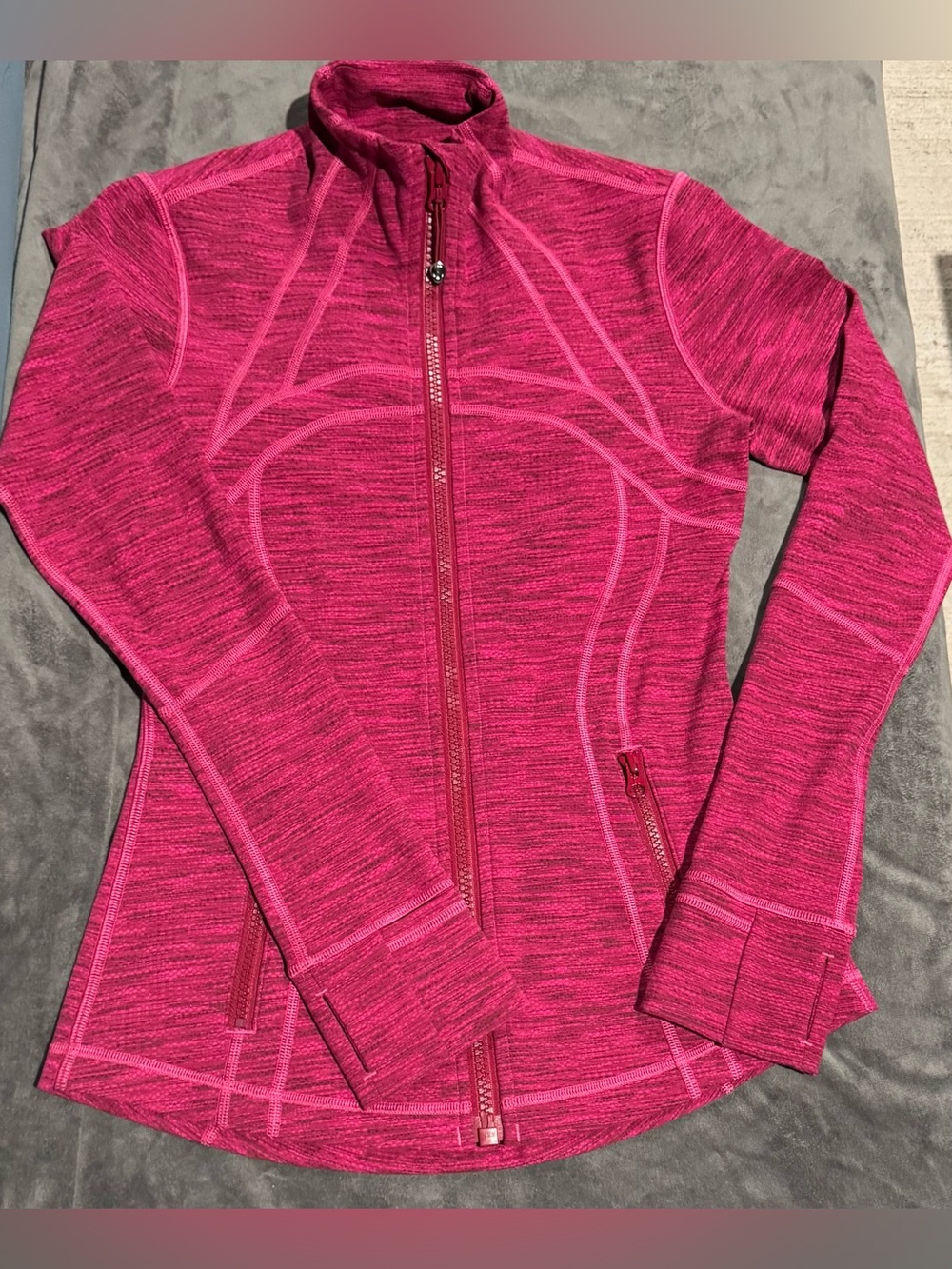 Lululemon Define Jacket Heathered Jewelled Magenta Size 4 Full Zip EUC